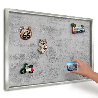 Panou magnetic înrămat cu textură gri și model