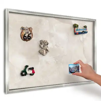 Panou magnetic cu ramă design marmură bej