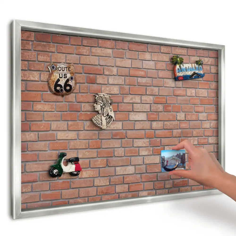 Panou magnetic înrămat cu design de cărămidă brută caldă