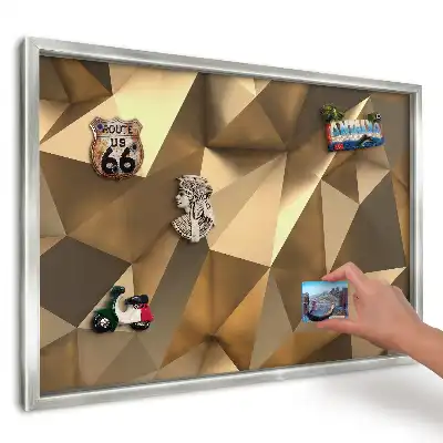 Tablă metalică de perete cu ramă Cristale geometrice calde
