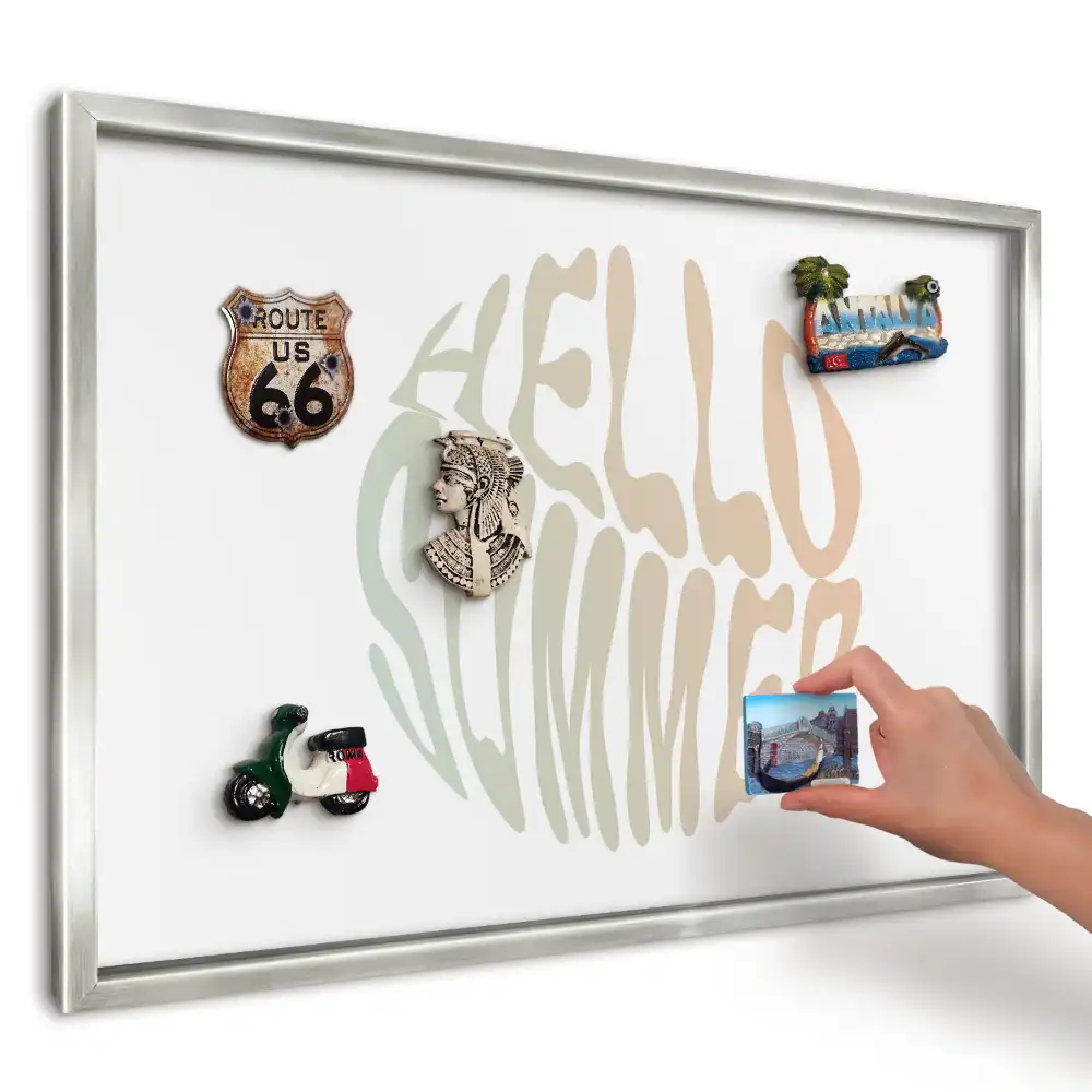 Panou magnetic înrămat cu design de litere pastelate dinamice
