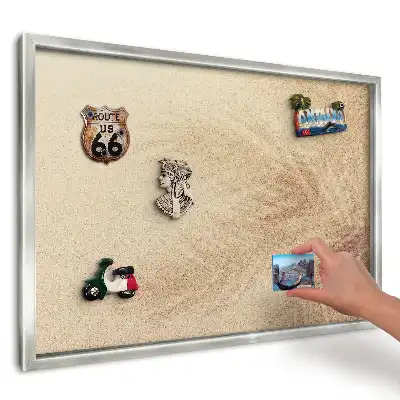 Panou magnetic înrămat cu model frunze de palmier nisipoase