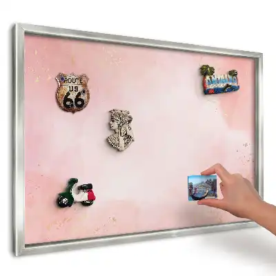 Panou magnetic înrămat Roz cu model delicat