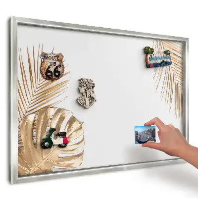 Tablă metalică de perete cu ramă model Frunze elegante minimaliste