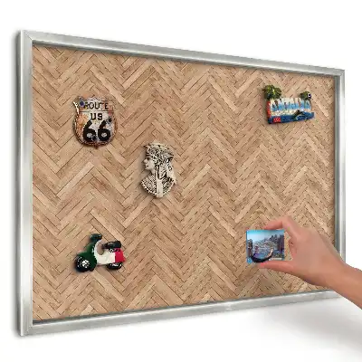 Panou magnetic înrămat cu model din lemn tip os de pește