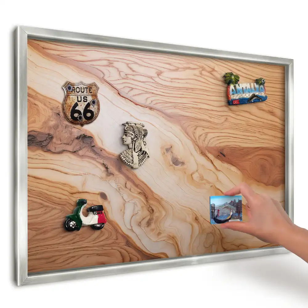 Panou magnetic înrămat cu model Structură senzuală din lemn