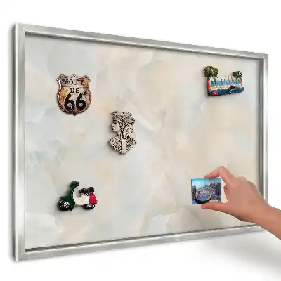 Panou magnetic înrămat bej natural și crem
