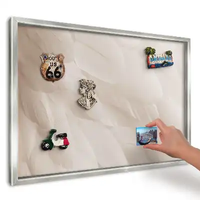 Panou magnetic înrămat Eleganța penelor crem