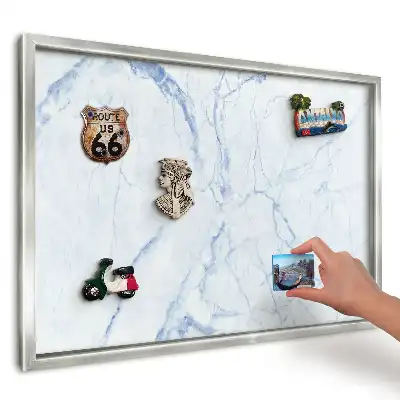 Panou magnetic înrămat cu model de marmură albastră