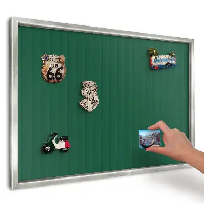 Tablă metalică de perete cu ramă model Dungi minimaliste verzi