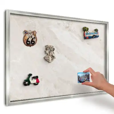 Panou magnetic înrămat cu model de piatră bej