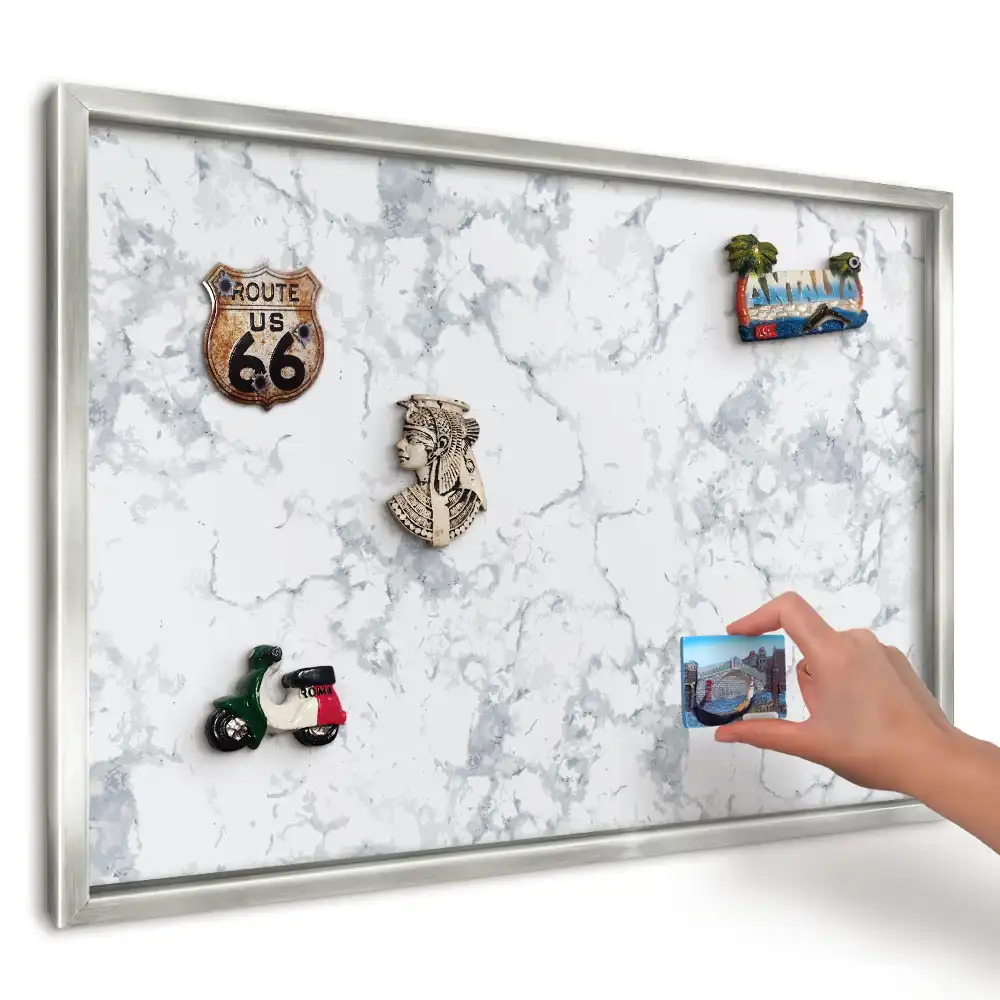 Panou magnetic înrămat cu design minimalist Marmură delicată