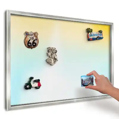 Panou magnetic înrămat cu design gradiente pastelate calme
