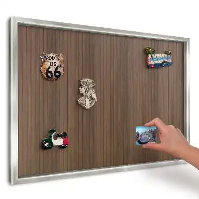 Panou magnetic înrămat cu aspect de fibră de lemn naturală