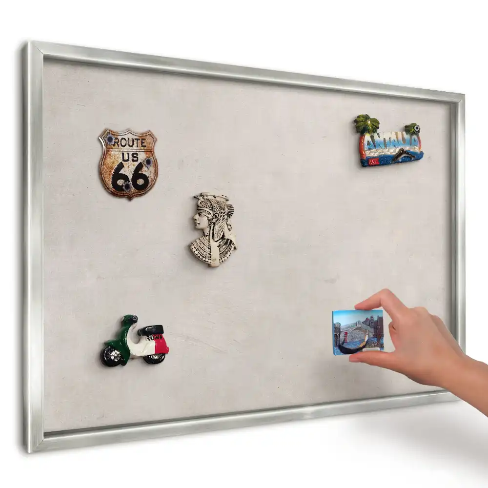 Panou magnetic înrămat cu textură gri delicată