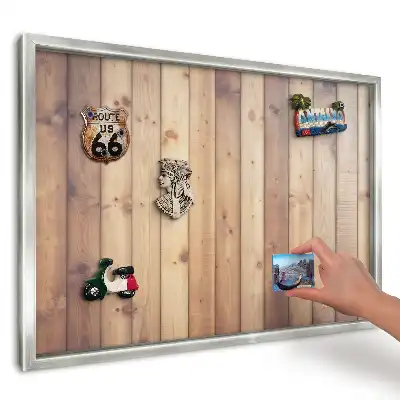 Panou magnetic înrămat cu model de scânduri verticale maro cald