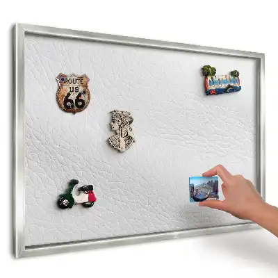 Panou magnetic înrămat cu textură elegantă albă