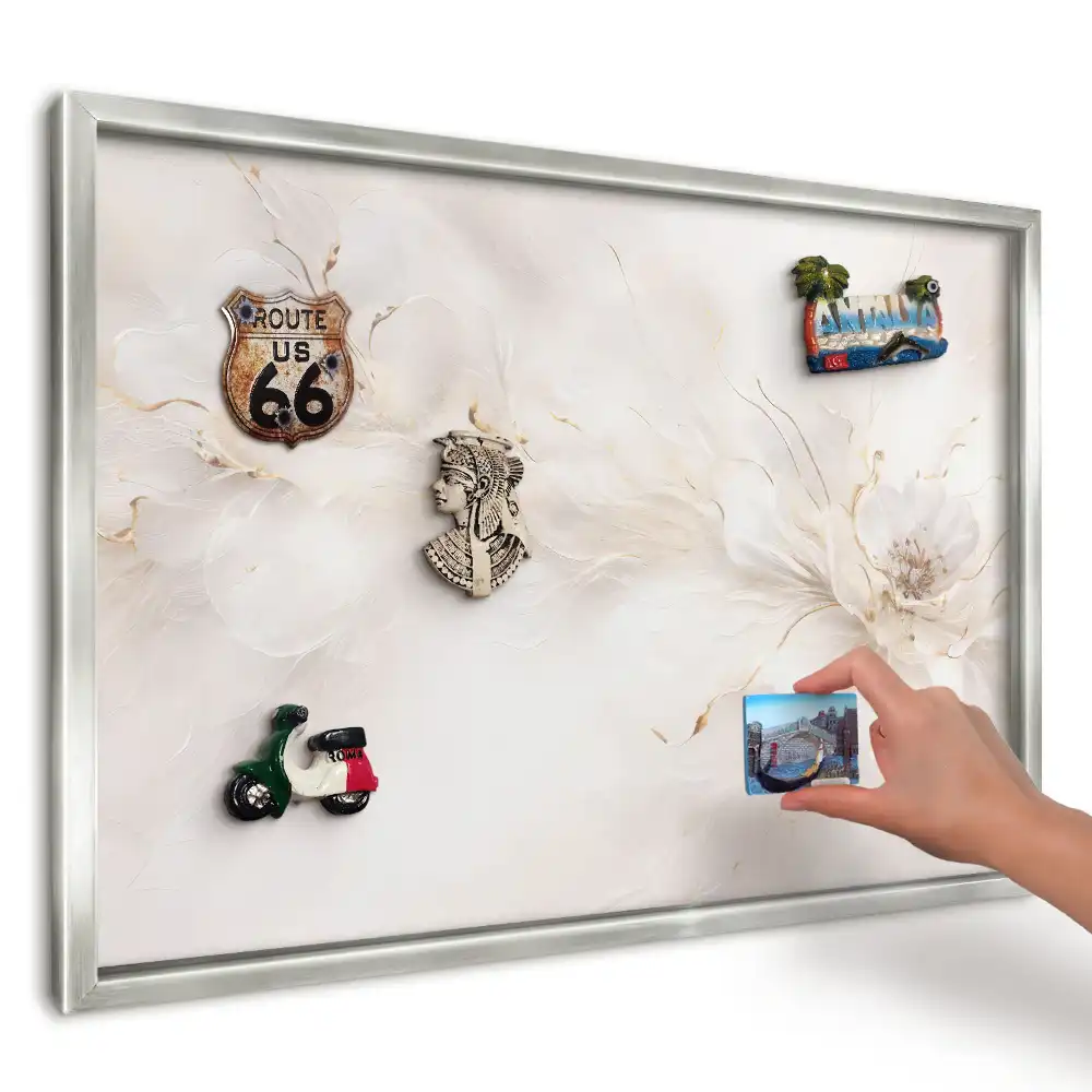 Panou magnetic înrămat cu motiv floral elegant