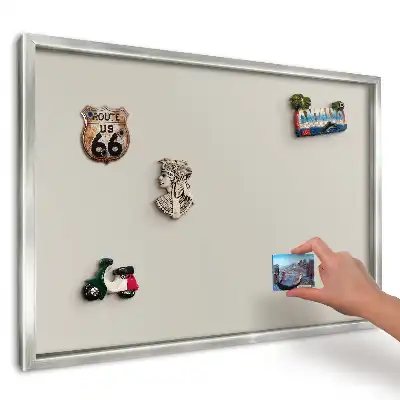 Panou magnetic înrămat, culoare cremă netedă