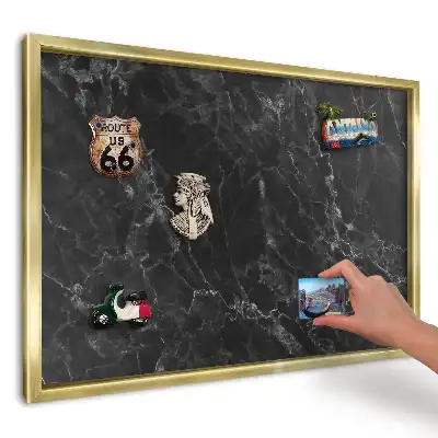 Tablă magnetică imprimată de perete Marmură închisă la culoare, vene deschise la culoare