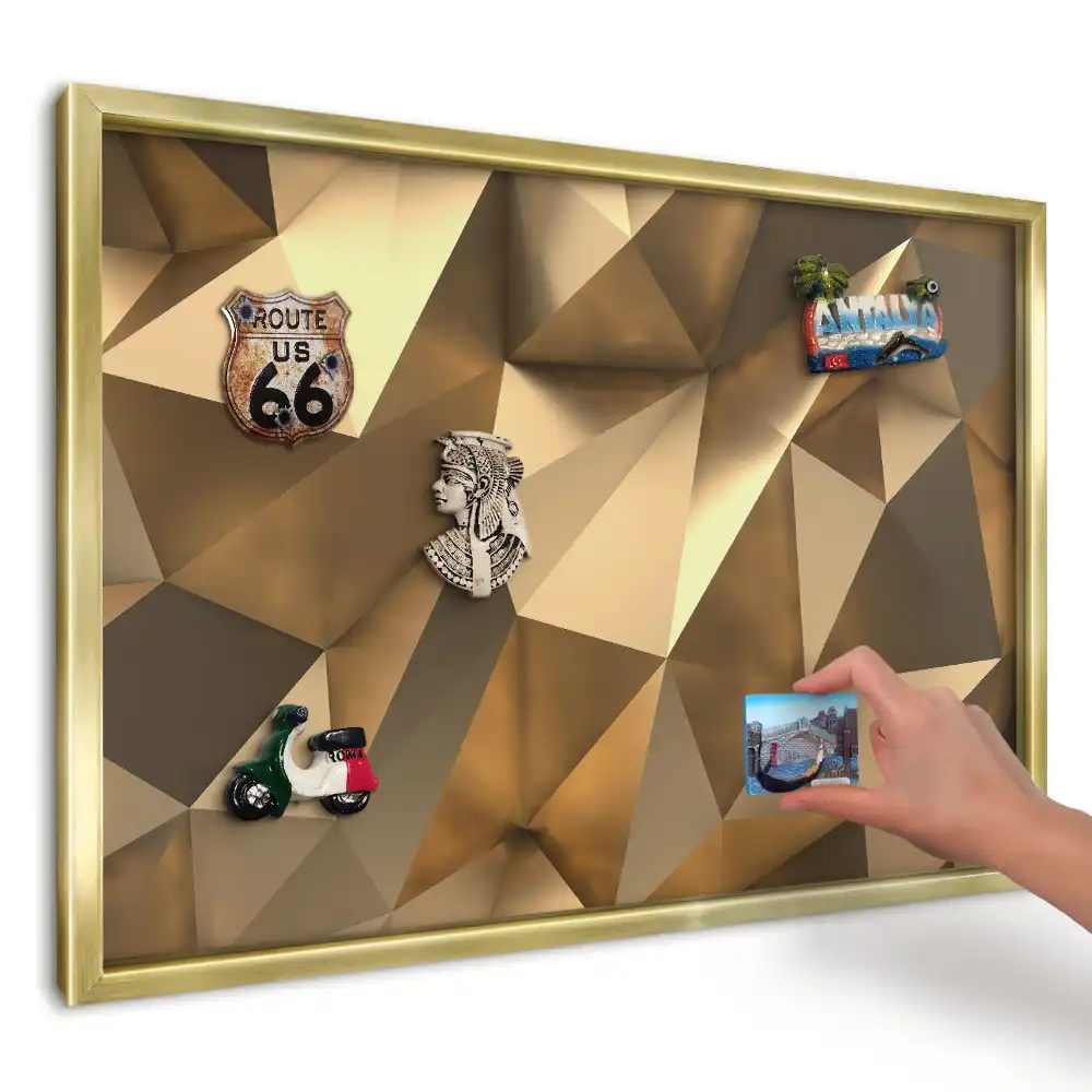 Tablă magnetică imprimată de perete Cristale geometrice calde