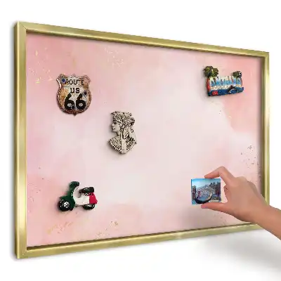 Panou din tablă pentru colecția de magneți Roz cu un model delicat