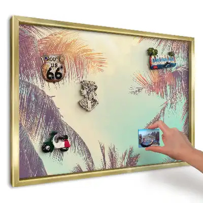 Panou din tablă pentru colecția de magneți Palmieri tropicali la soare