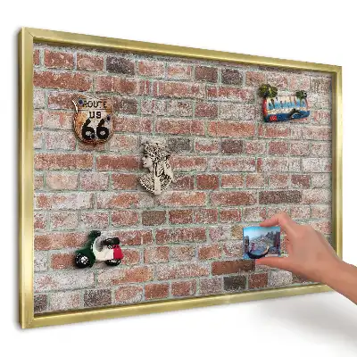 Tablă magnetică imprimată de perete Cărămidă rustică caldă