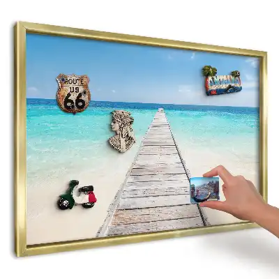 Panou din tablă pentru colecția de magneți Dig și apă turcoaz