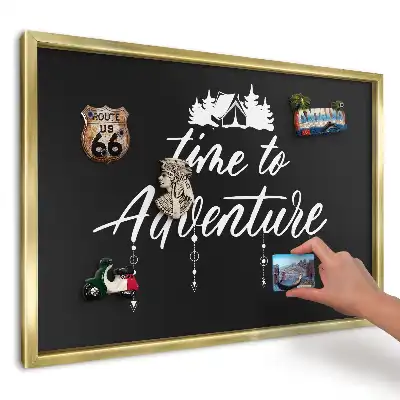 Tablă magnetică imprimată de perete Aventură în alb și negru