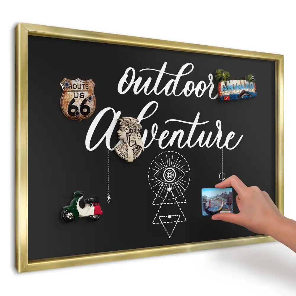 Tablă magnetică imprimată de perete Litere geometrice alb-negru