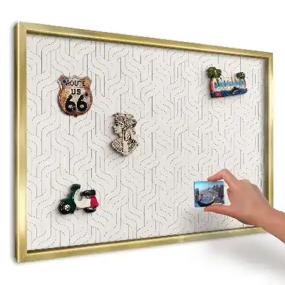 Tablă magnetică imprimată de perete Geometrie delicată ondulată