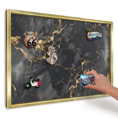 Panou din tablă pentru colecția de magneți Abstracție neagră și aurie
