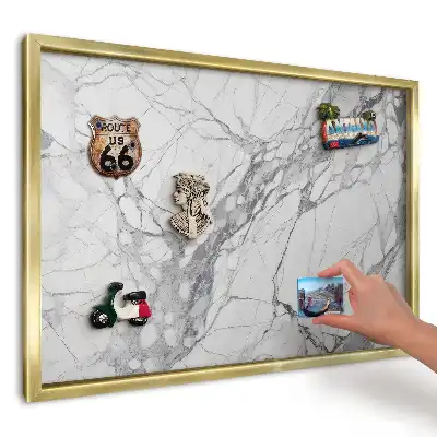 Panou din tablă pentru colecția de magneți Marmură elegantă gri și albă