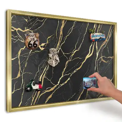 Tablă magnetică imprimată de perete Valuri întunecate, linii luminoase