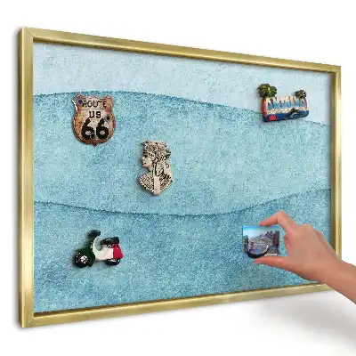 Tablă magnetică imprimată de perete Valuri armonioase albastre