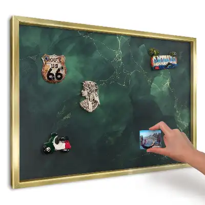 Tablă magnetică imprimată de perete Linii subtile, verde intens