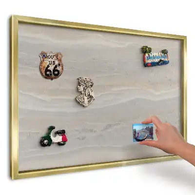 Tablă magnetică imprimată de perete Valuri de marmură gri-bej