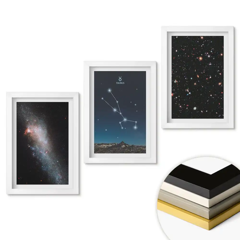 Set de tablouri pentru living Frumusețe cosmică în trei variante