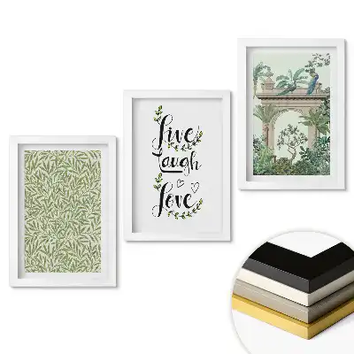 Set de tablouri pentru living cu motive inspirate din plante