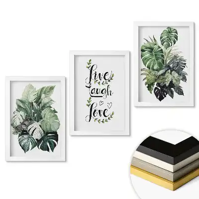 Set 3 tablouri pentru dormitor cu design de inspirație verde