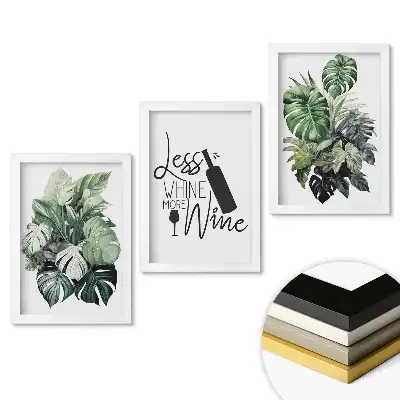 Set tablouri pentru living O oază verde cu vin în fundal