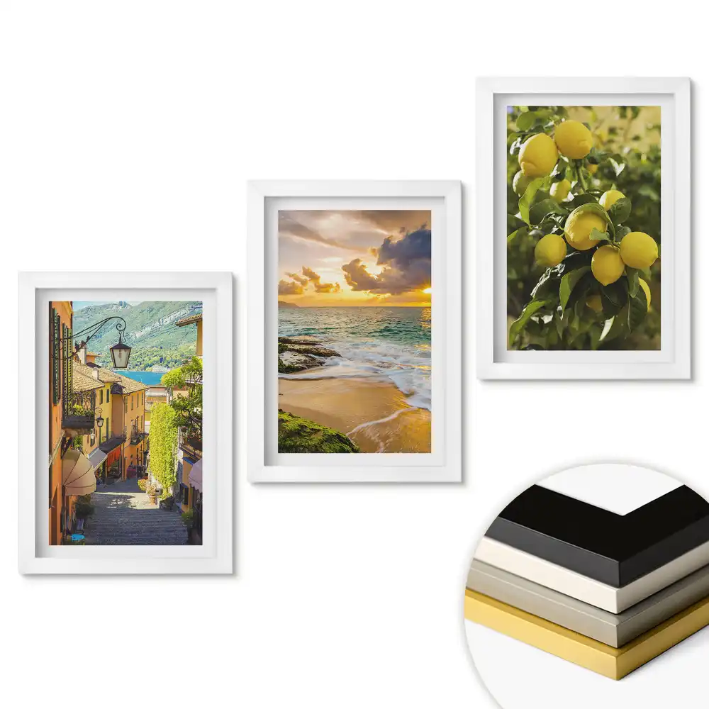 Set 3 tablouri pentru dormitor cu peisaje naturale și arhitecturale