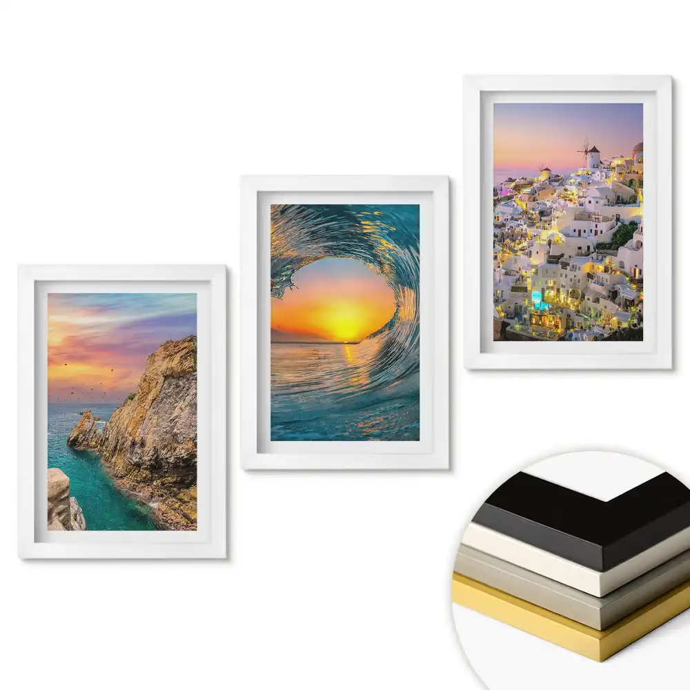 Set de tablouri pentru living cu peisaje pitorești din diverse locuri