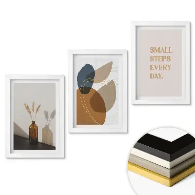 Set de 3 tablouri pentru dormitor cu grafică elegantă pentru un interior modern