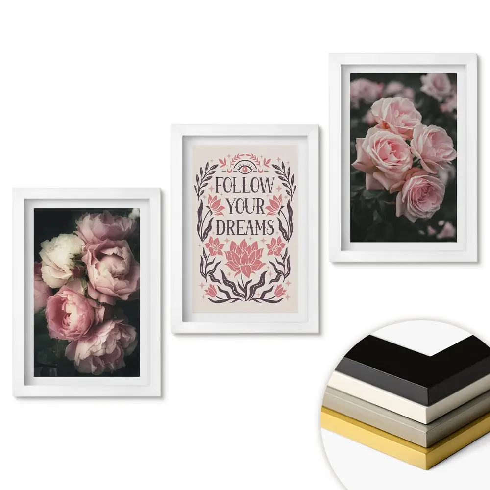 Set tablouri pentru living Flori și inspirație în armonie