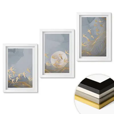 Set tablouri pentru living Păsările dansând cu luna