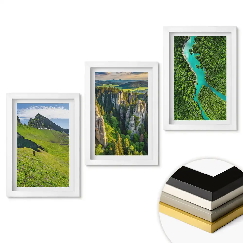 Set de trei tablouri pentru living cu peisaje naturale uimitoare
