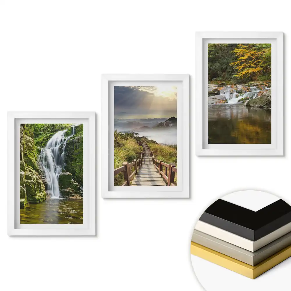 Set de 3 tablouri pentru dormitor cu cascade și peisaje naturale