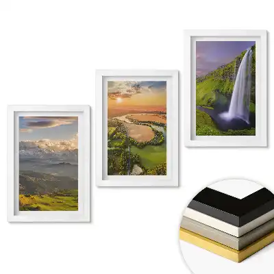 Set de 3 tablouri pentru dormitor cu peisaje naturale în trei variante